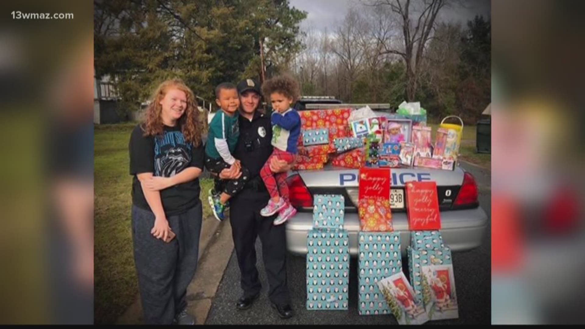 While answering a call, Officer Atkins met a family that couldn't afford presents this year