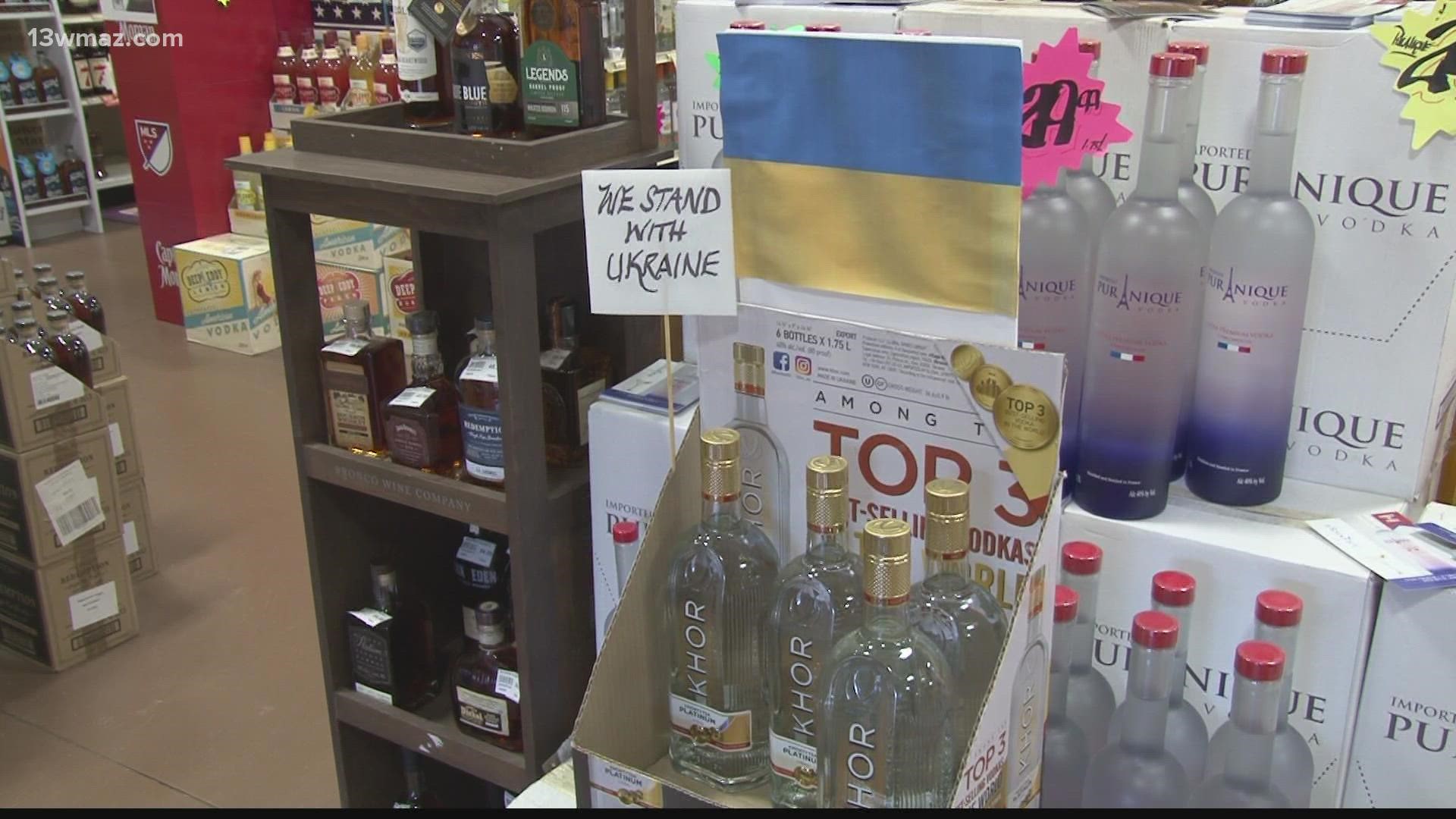 Liquor store's and bars are showing solidarity through discontinued use of Russian products