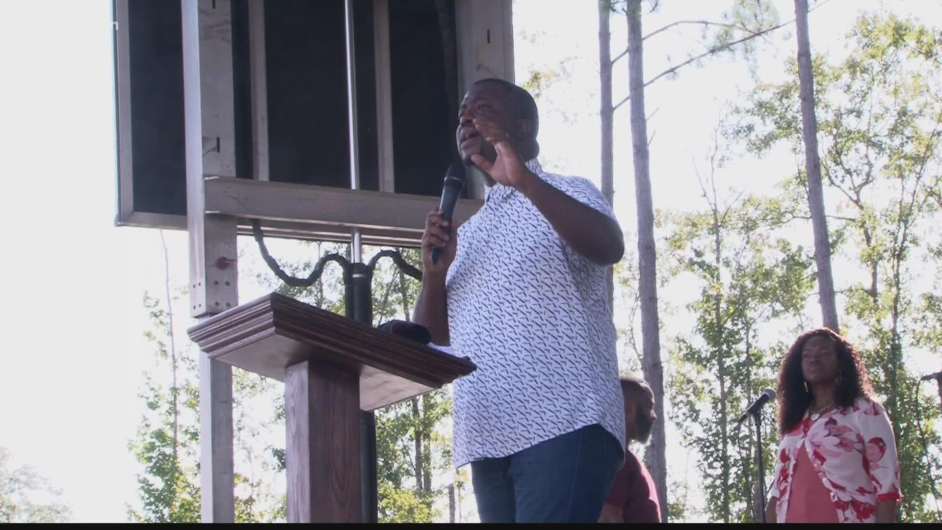 Bibb Mount Zion Baptist Church started drive-in service in September, and the pastor says it will continue through at least November.