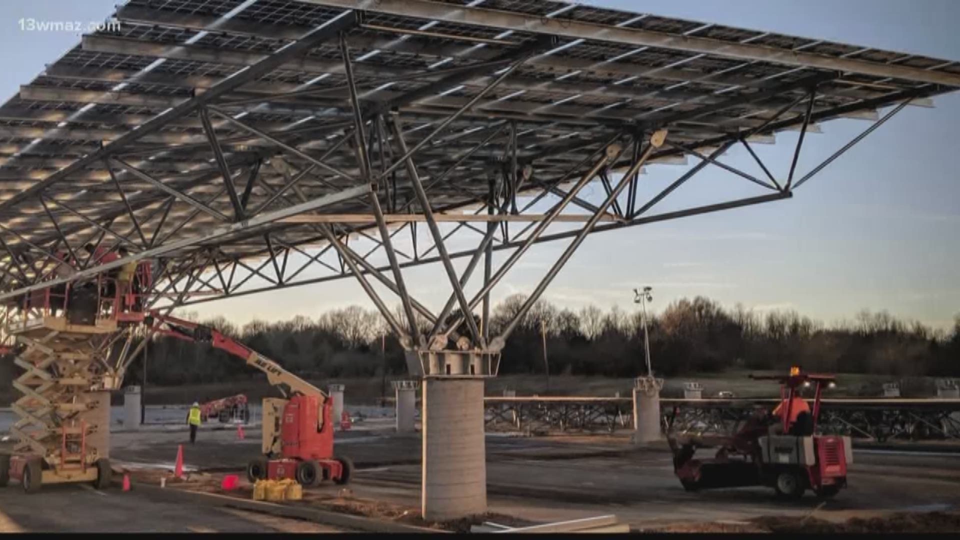 Macon-Bibb County commissioners are expected to vote this week on a new solar array for the Macon Centreplex's parking lot. It could be the largest display of its kind in Georgia.