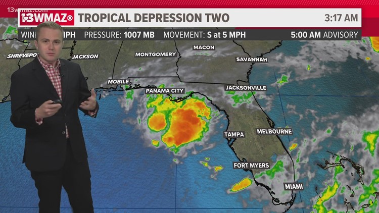 Friday 6/2 5 a.m. Tropical Update: T.D. Two spinning away in northeast Gulf of Mexico