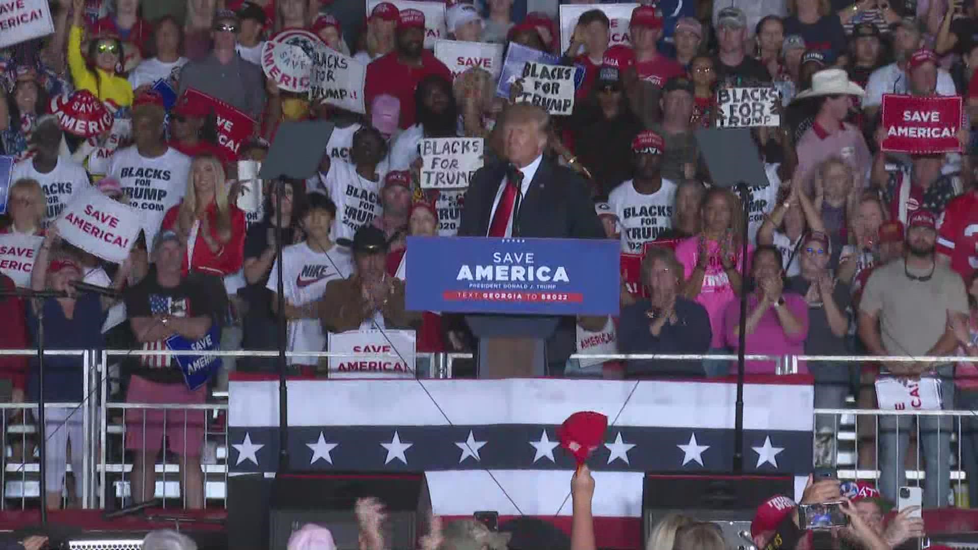 Donald Trump was the final speaker of the night at the Save America rally in Perry. This is the conclusion of his speech.