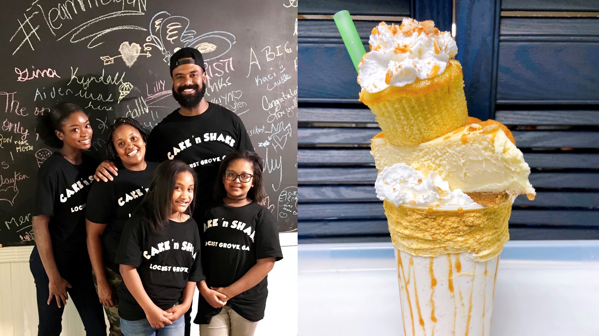 Cake n' Shake is a family-owned and operated chain known for its milkshakes that are topped with things like cupcakes and cheesecake slices