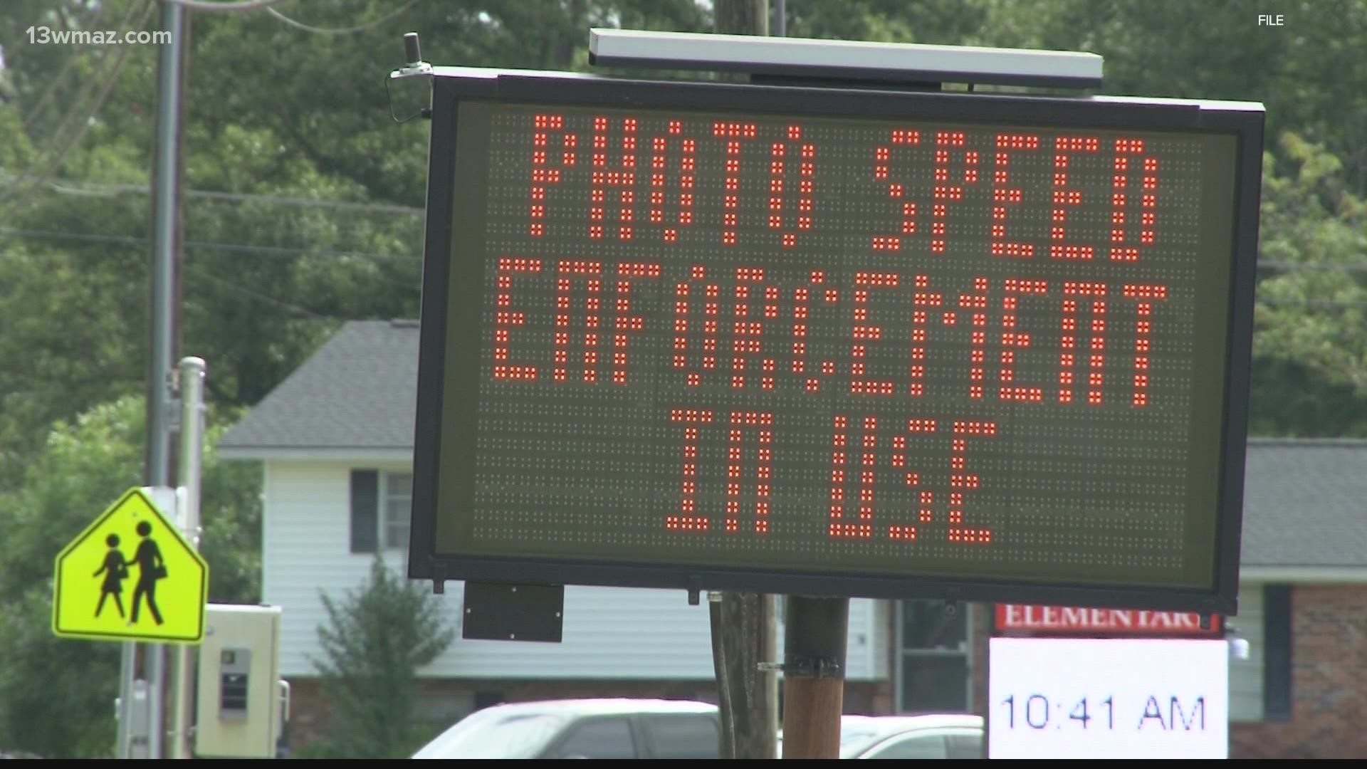 Macon-Bibb County says they'll have a temporary grace period for people caught speeding in a school zone and got tickets from one of those cameras.