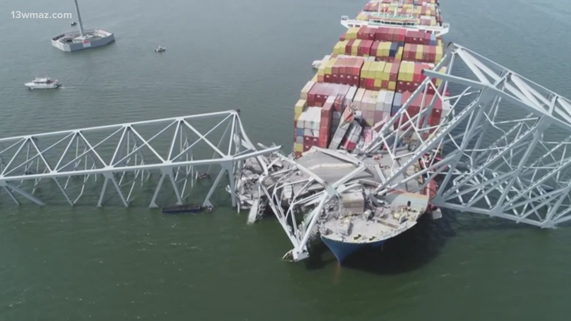 A cargo ship lost power and rammed into a major bridge in Baltimore early Tuesday, destroying the span in a matter of seconds and plunging it into the river