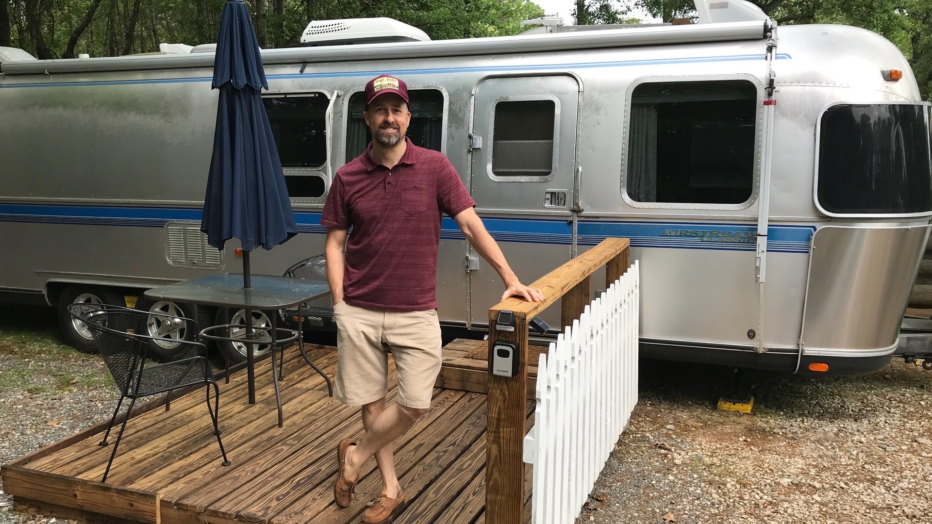 Located at High Falls State Park, Addy the Airstream has all the comforts of home, including hot water and air-conditioning.