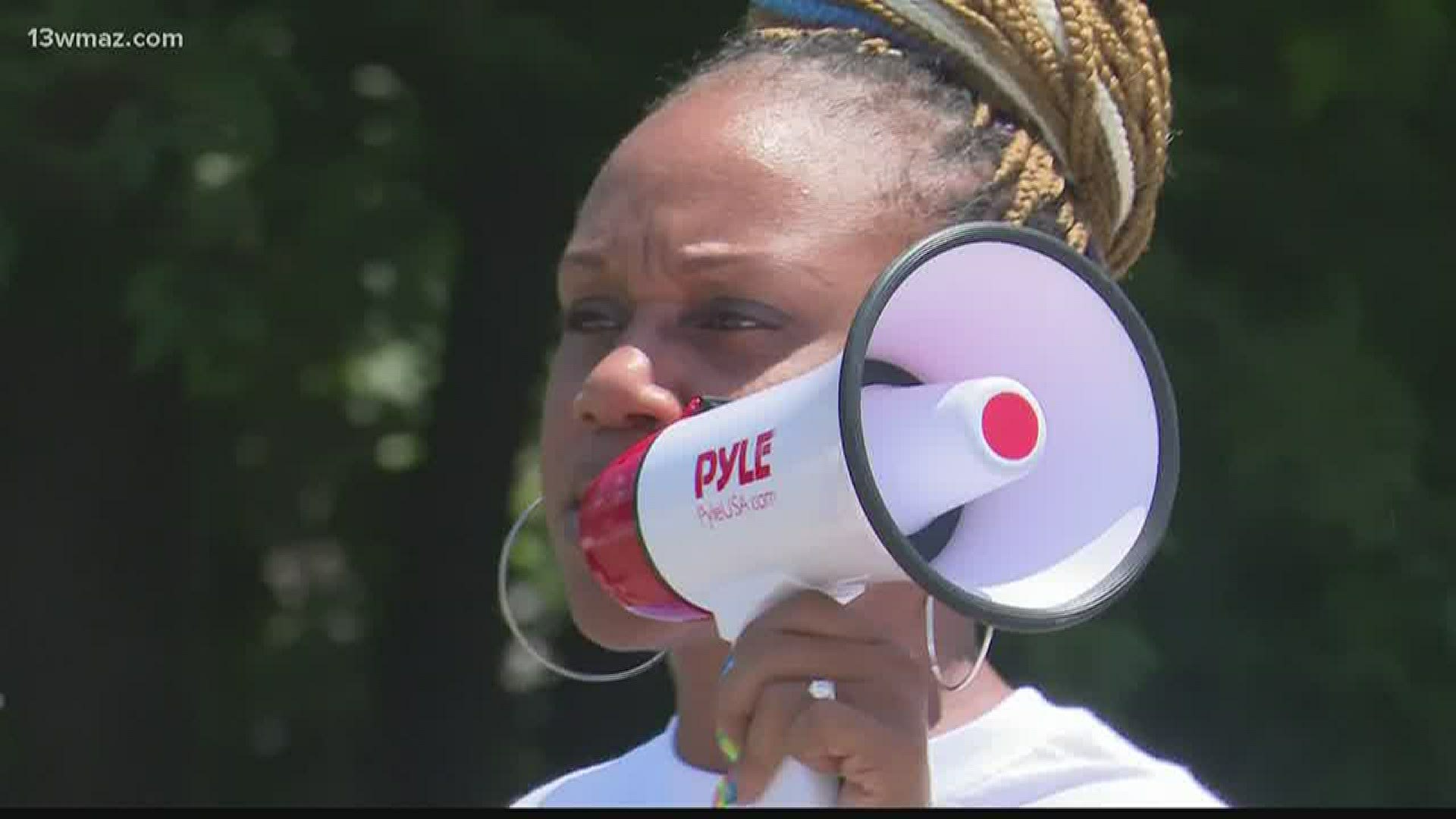 The small number of peaceful protestors are out in Macon every Saturday.