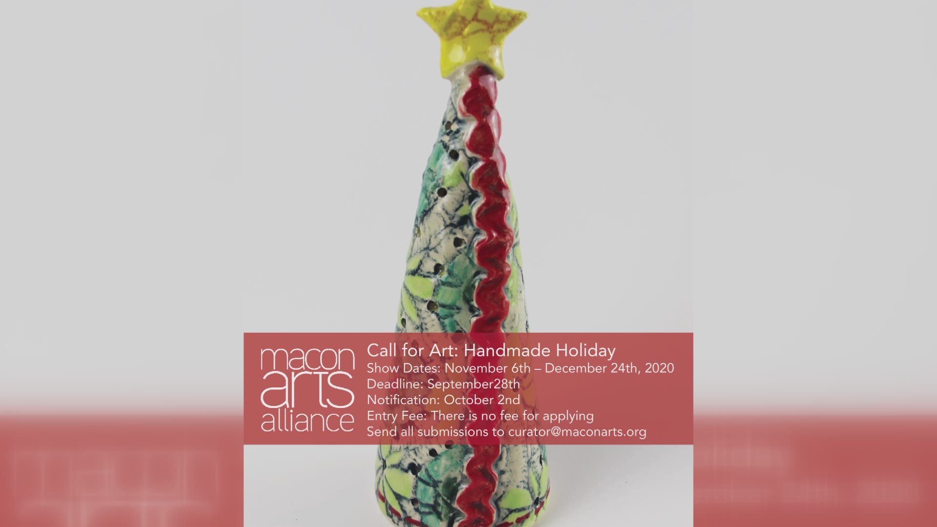 Macon Arts Alliance is looking for hand made crafts for its annual holiday exhibition and sale.