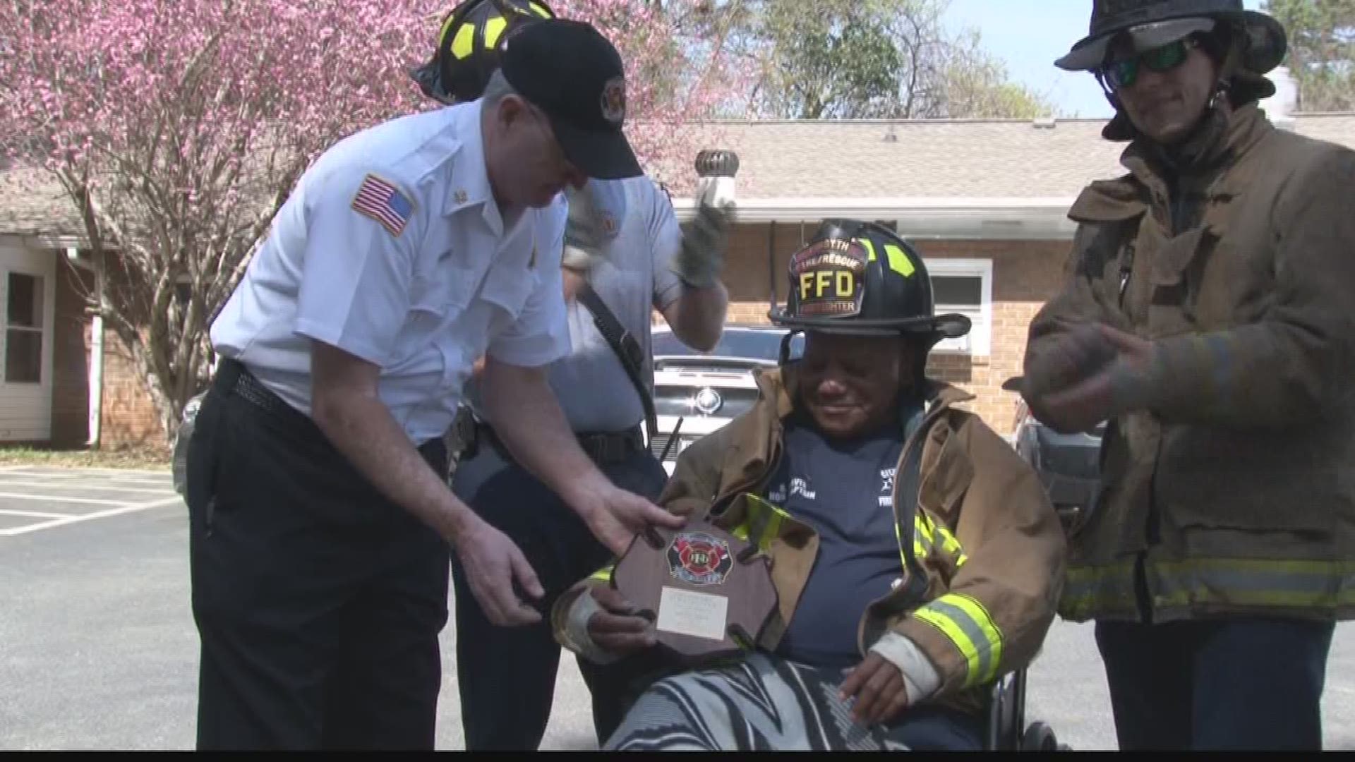 Nursing home patient becomes firefighter for a day