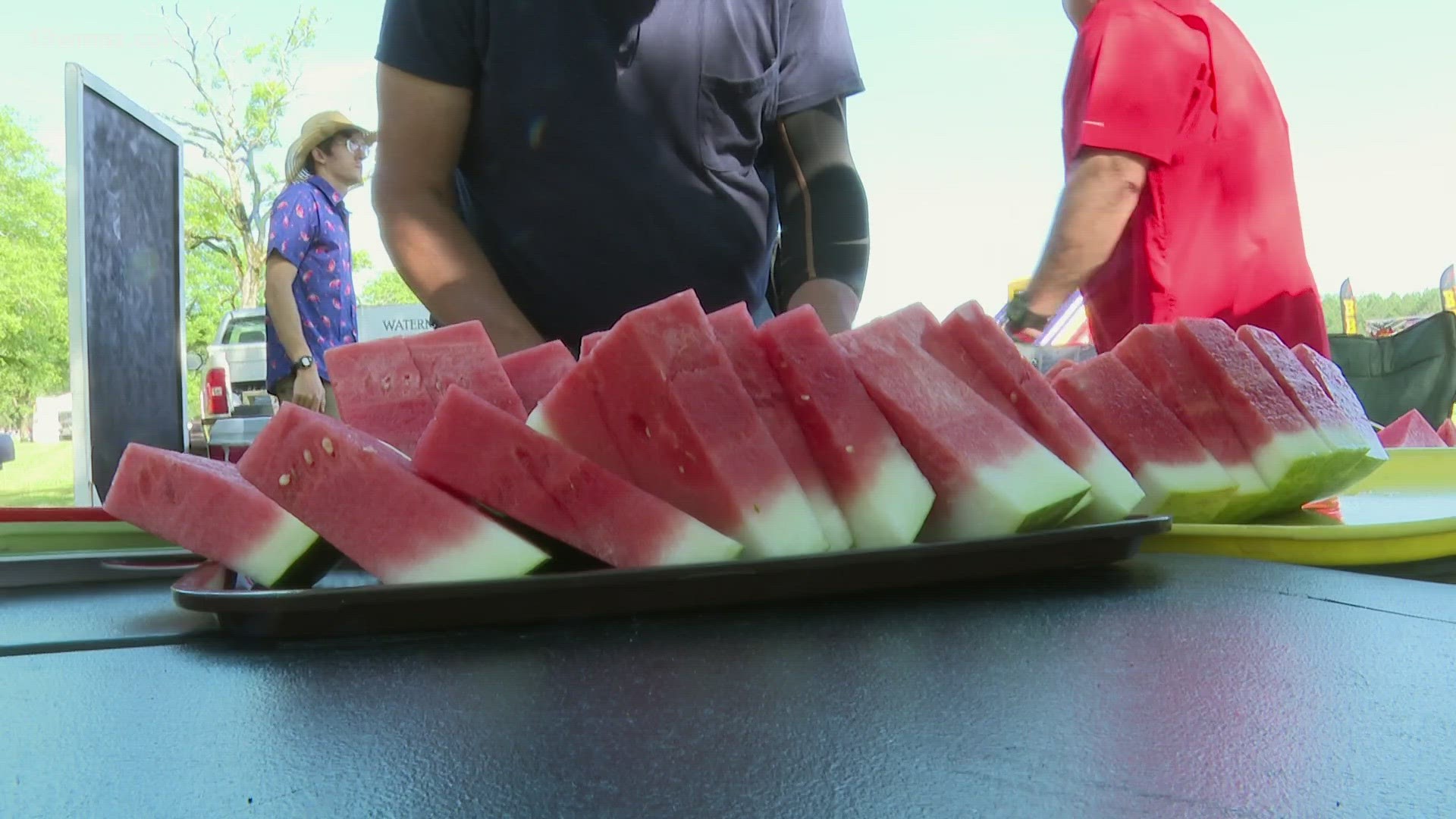 There were several places to fill up on freshly cut watermelon, as well as vendors selling arts and crafts.