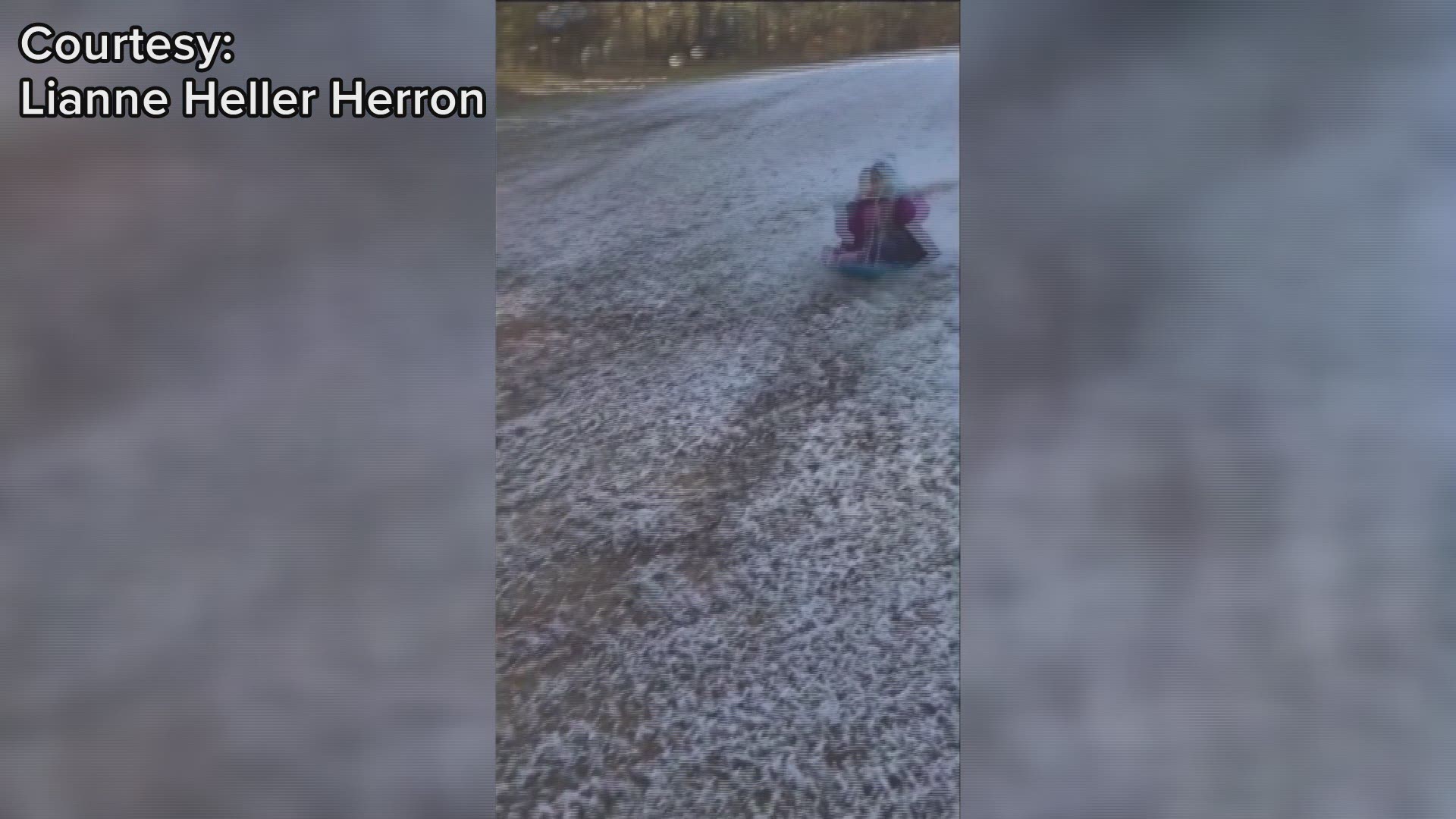 The Heller family took advantage of the cold weather to make snow in their yard.