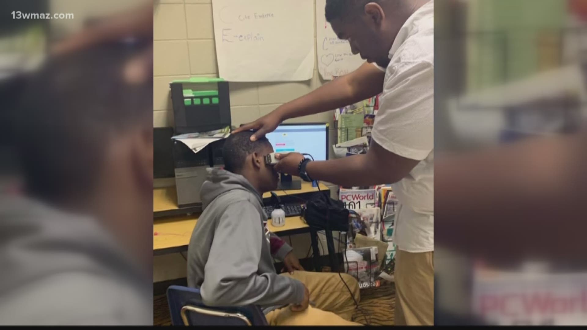 A Bibb County teacher's Facebook post has gone viral, after he posted about giving a student a free haircut. Major Jones, teacher at Ballard-Hudson Middle School, said he noticed the student kept his head down, always wore hoodies, and was getting teased by other kids because of it.