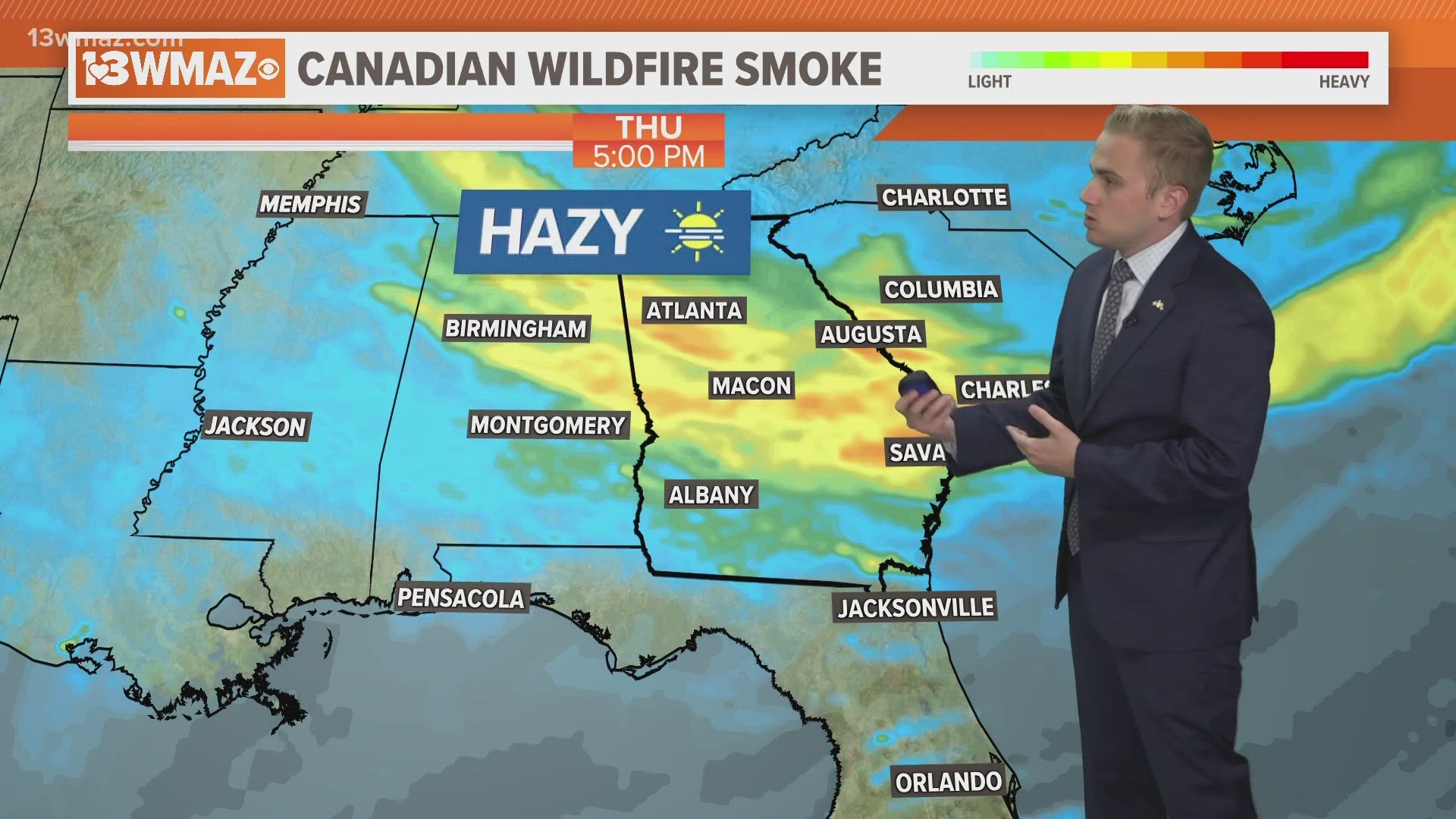 The smoke will create hazy skies and may drop air quality across the Peach State.
