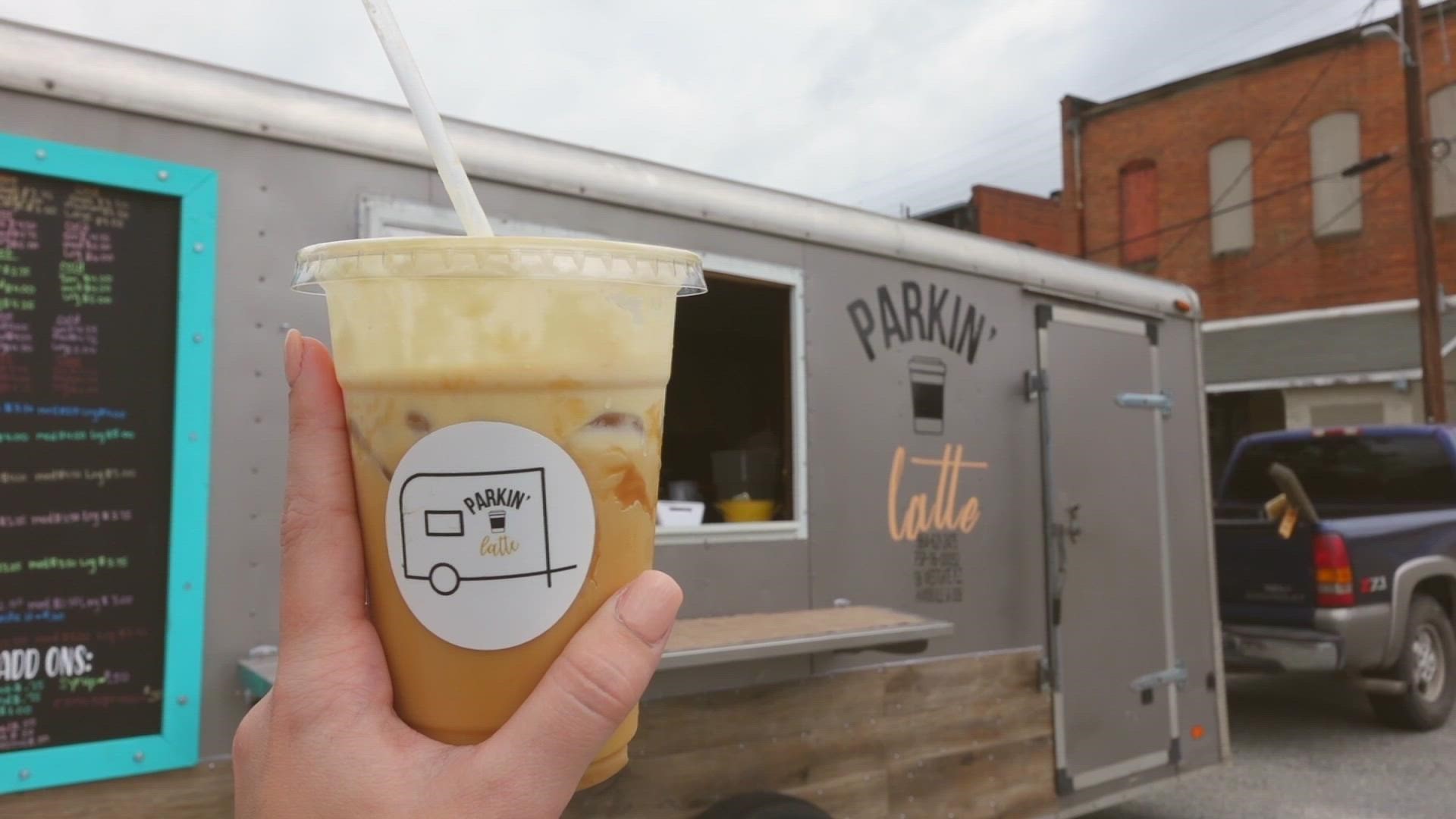 Parkin' Latte owner Briana Harris says the trailer travels around town during the week serving up everything from cold brew to espresso to flavored lemonades