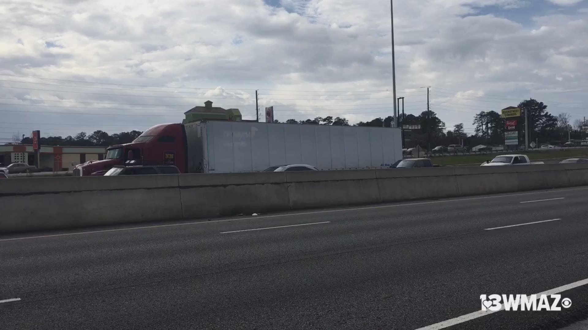 Traffic is backed up for miles on I-75S near the I-16E interchange after a fuel spill shut down all lanes.