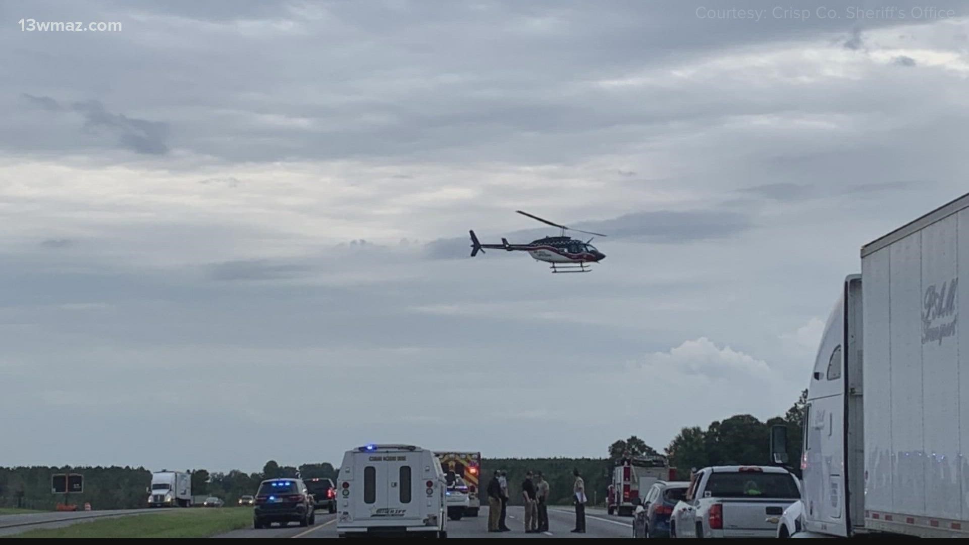 The suspected shooter was airlifted to Atrium Health Navicent in Macon. No deputies or bystanders were injured.