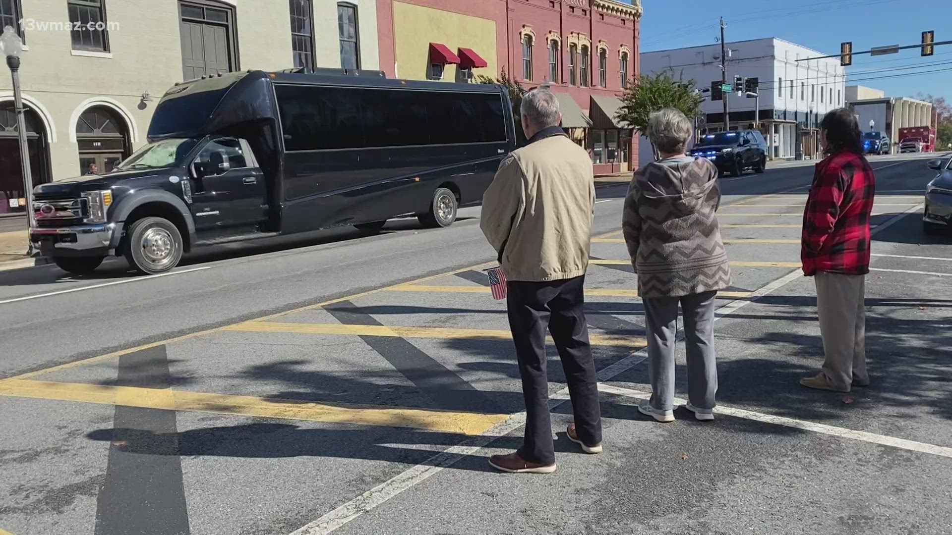 It passed through West Lamar Street around 10:45 a.m. and lasted a few minutes.