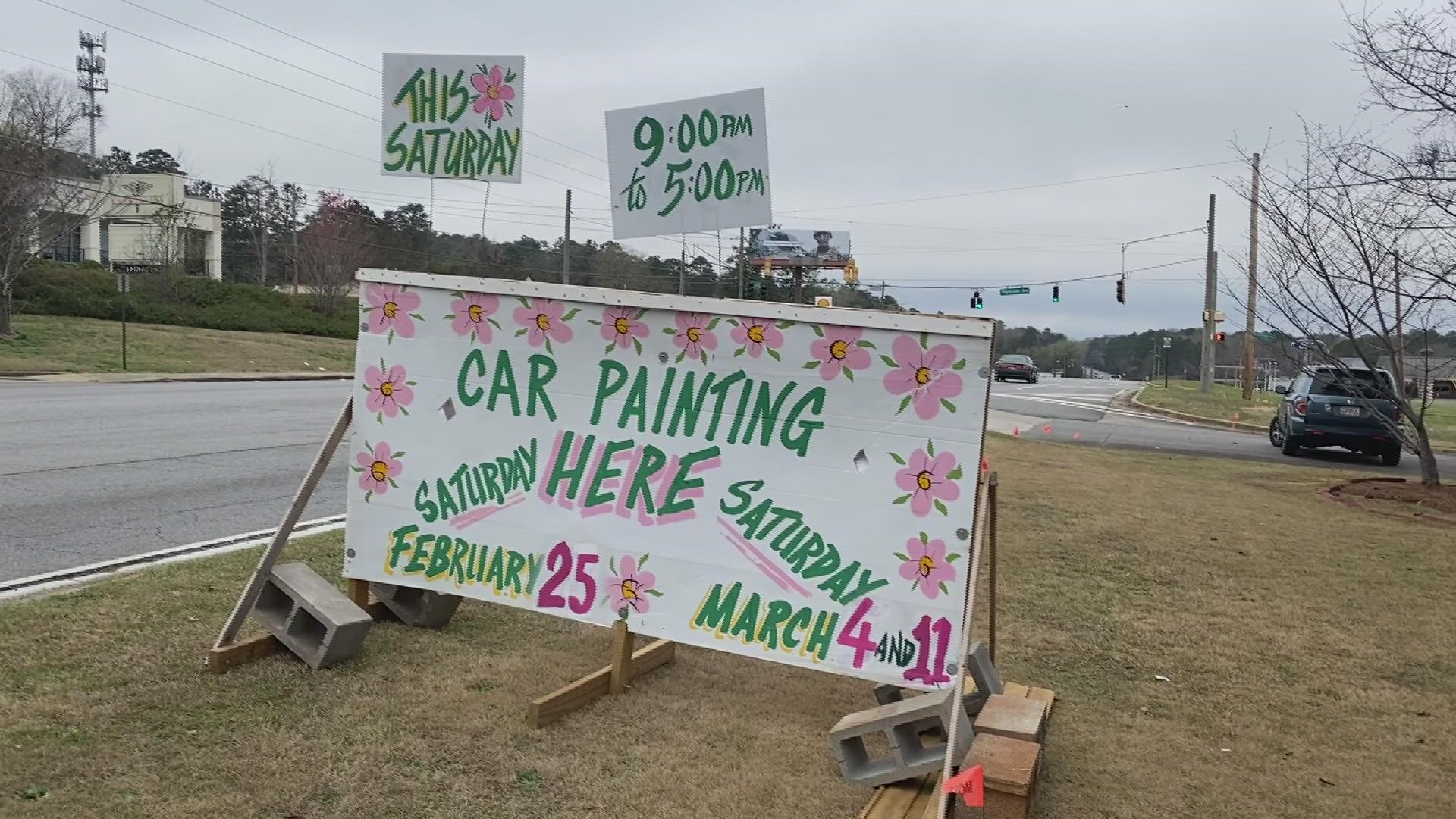 Folks could get their car painted on Saturday from 9 a.m. to 5 p.m.