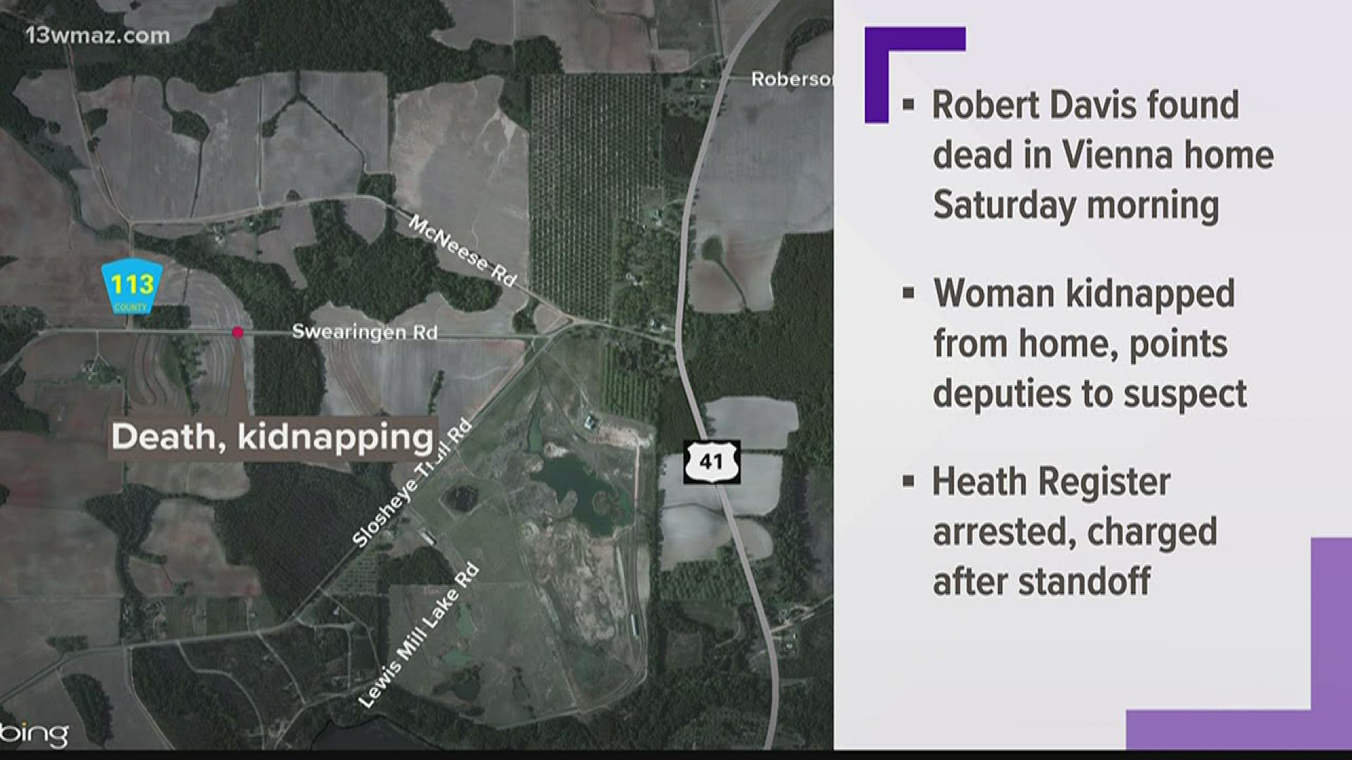The release says a woman was kidnapped during the incident that lead to Robert Davis' death.