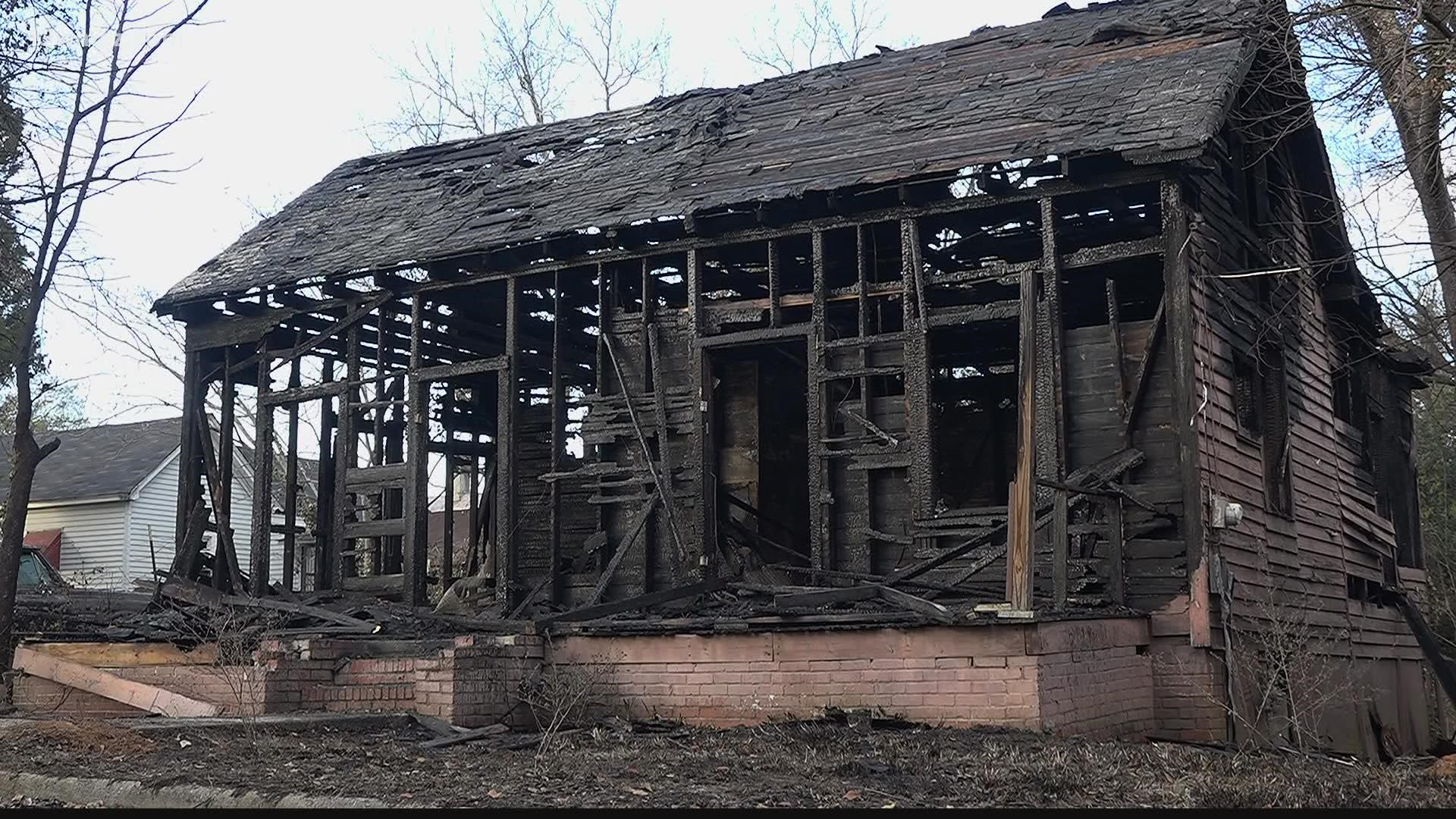 Five abandoned houses were burned within six days in Macon. The latest fire was set Sunday, Lt. Kyle Murray says.