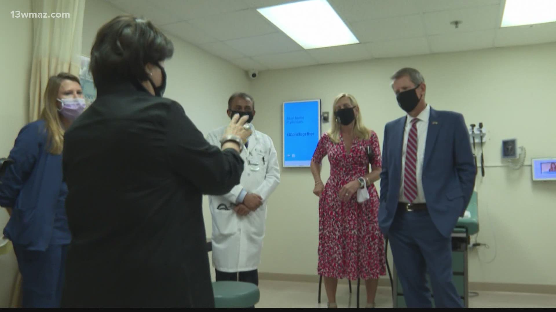 Governor Kemp got the first look at a new virtual care system for COVID-19 patients. Navicent says it's the first of its kind in the state of Georgia.