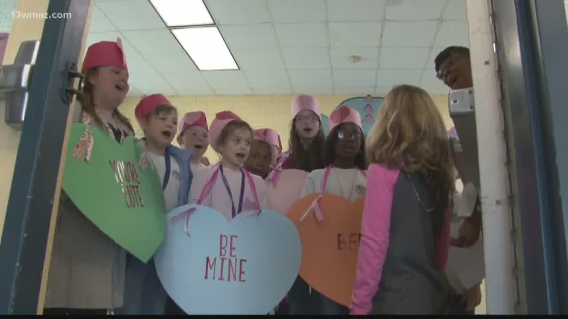 School chorus delivers singing Valentine's telegrams