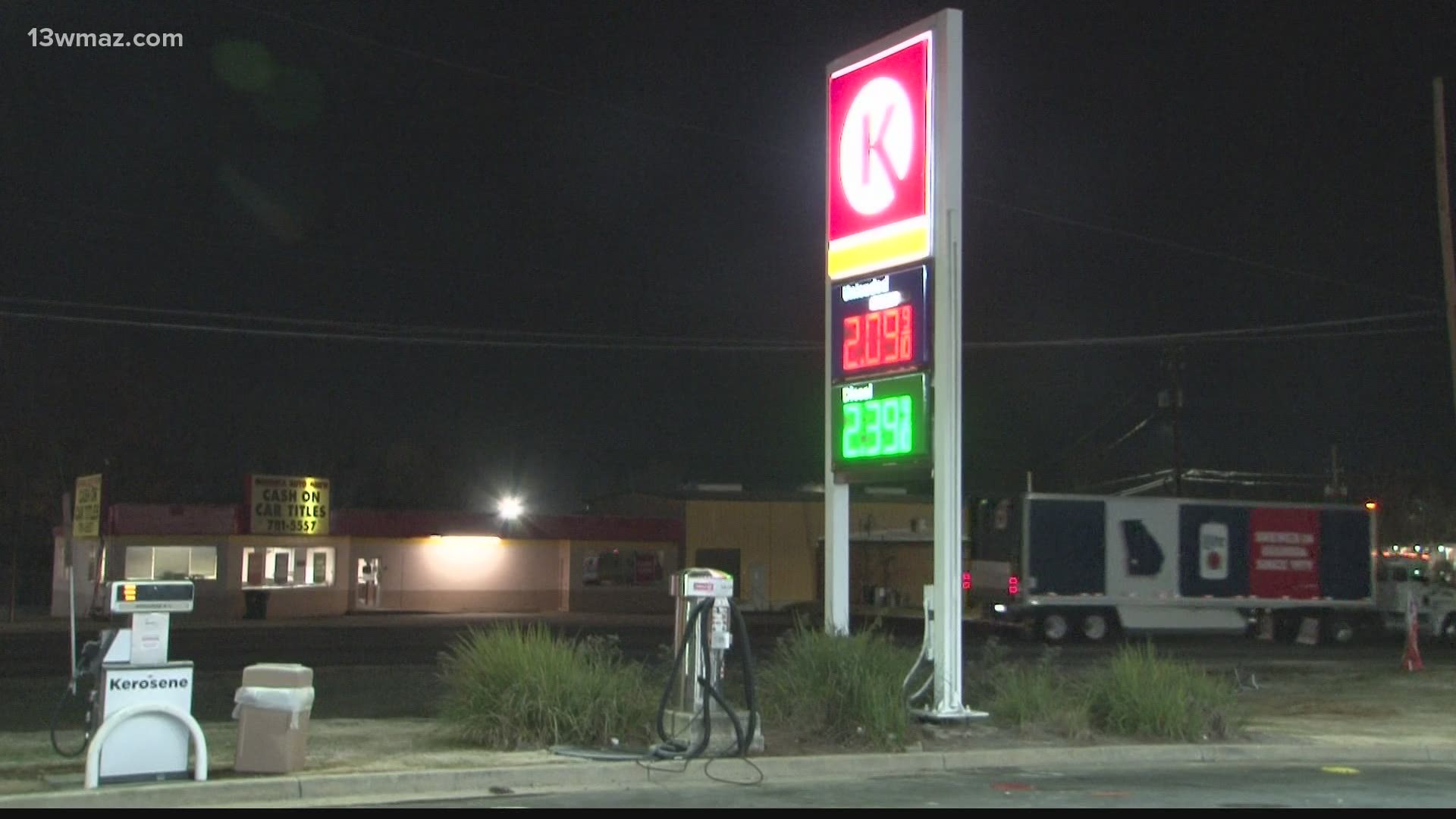 Three men robbed the gas station in Macon early Saturday morning. Deputies are still trying to locate the men.