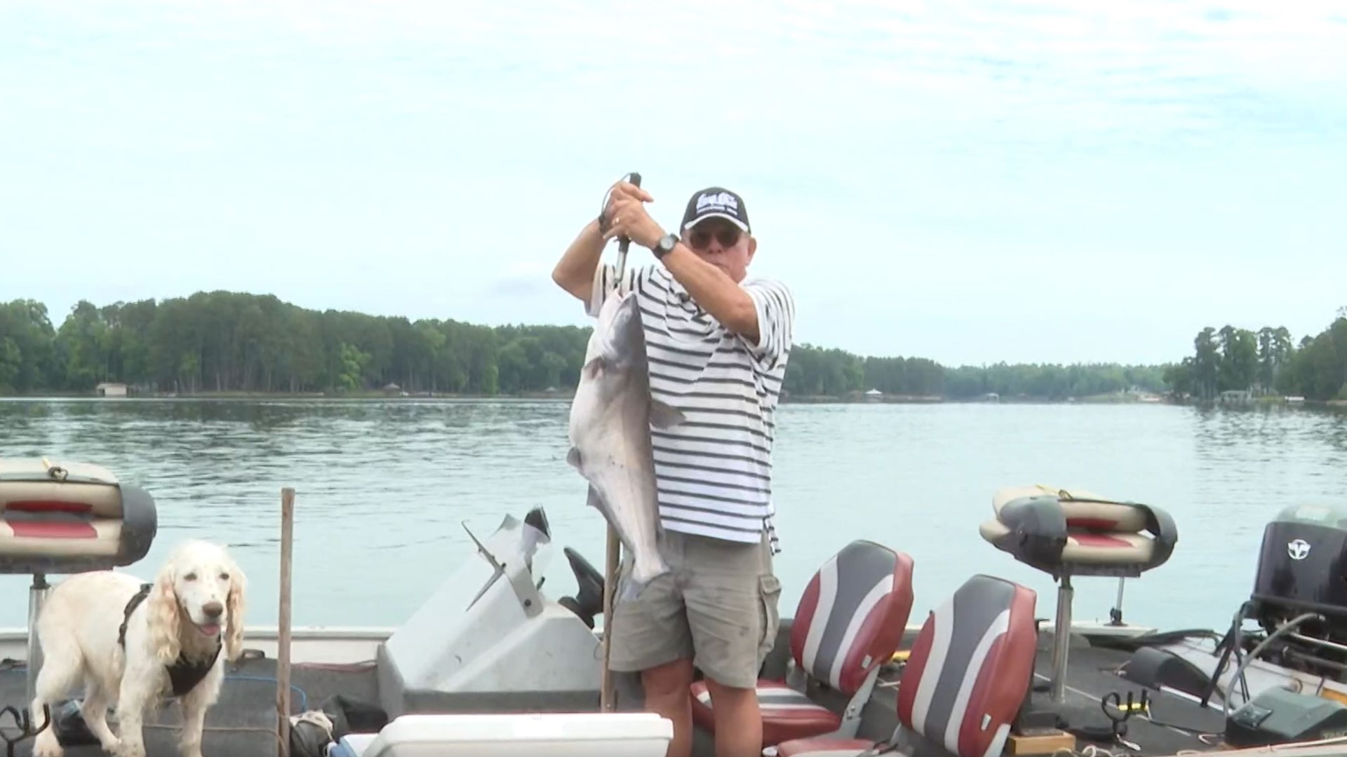 Dick Joyner catches a fish less than an hour after dropping the noodle in the water!