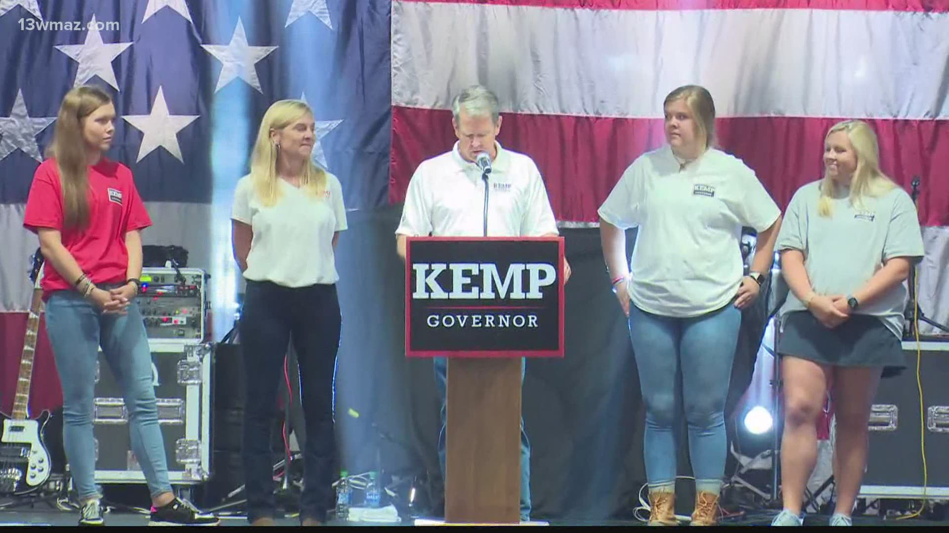 Kemp spoke to his supporters on Saturday at the fairgrounds.
