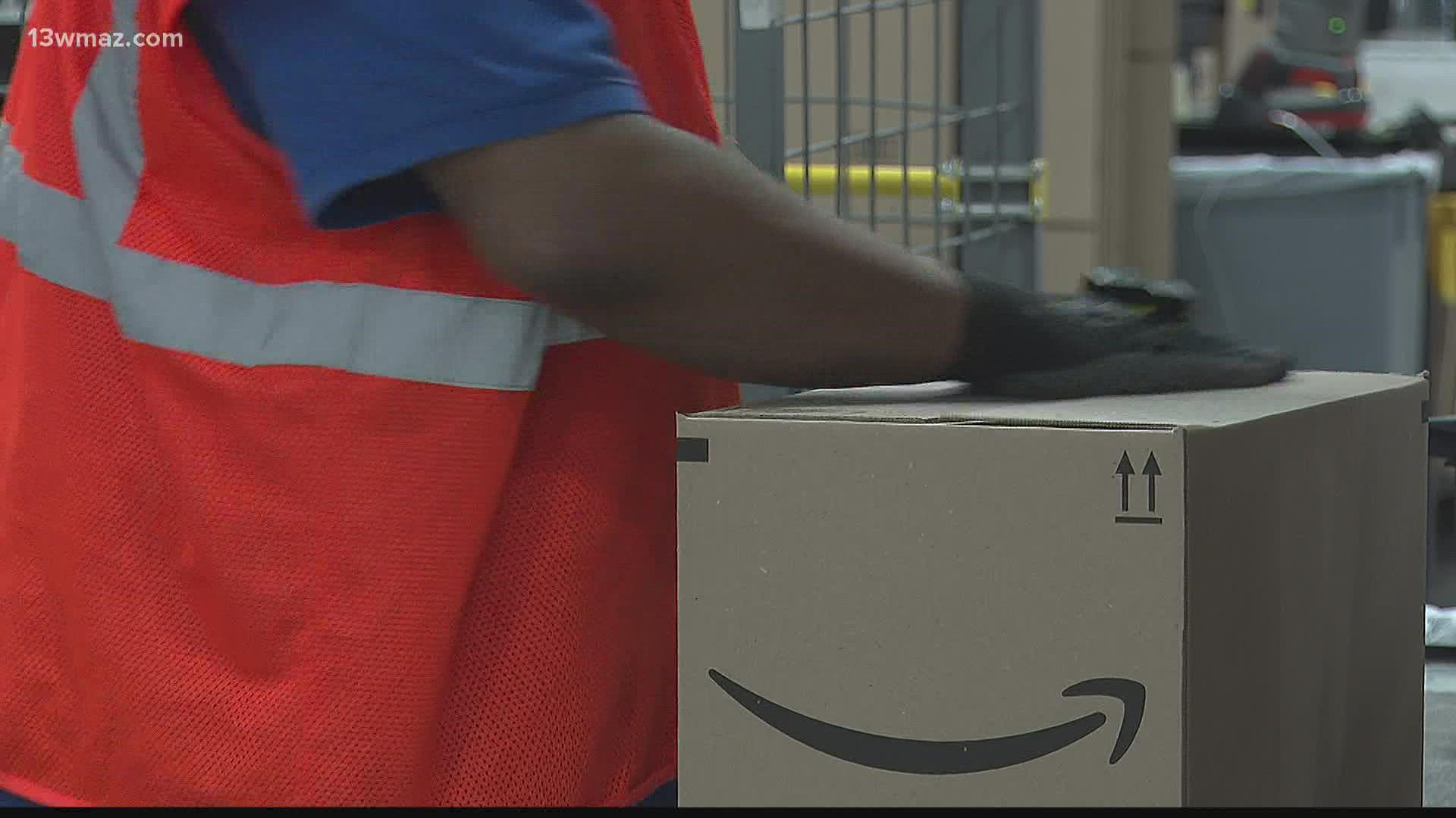 Amazon in Macon can ship hundreds of thousands of packages a day.