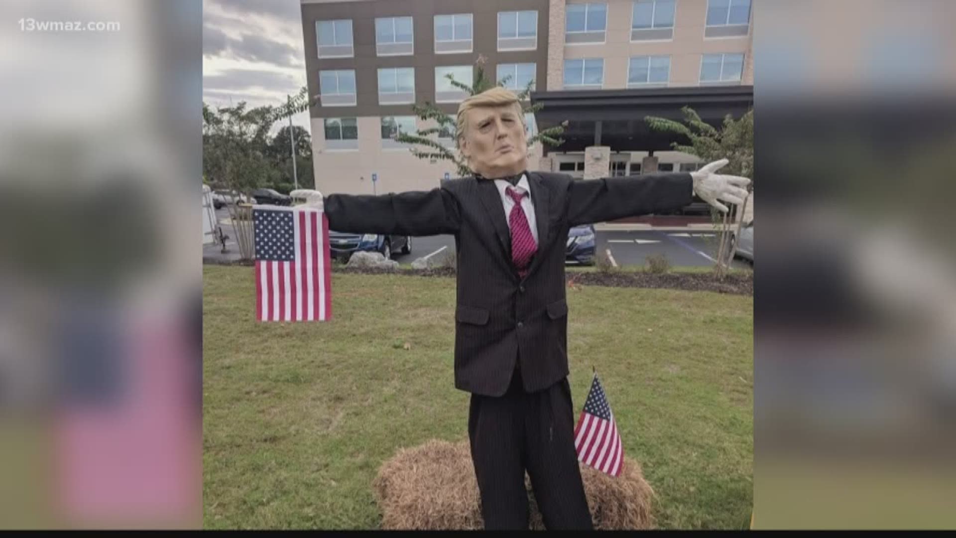Milledgeville hotel's President Trump scarecrow vandalized