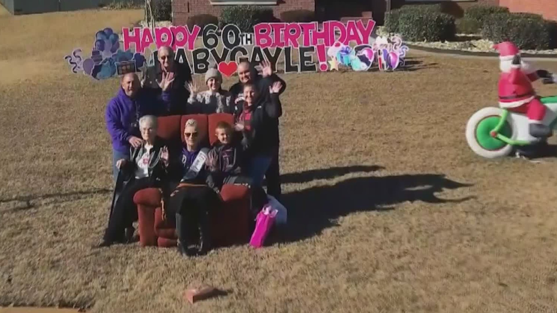 Gayle Barlow was surprised at her home with a parade of people wanting to wish her a Happy Birthday!