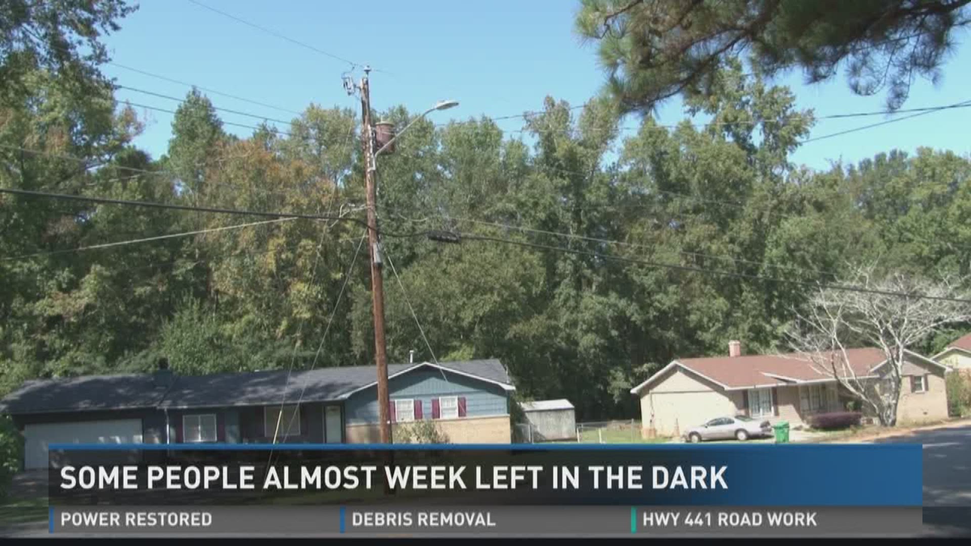 Some people left in the dark a week after Tropical Storm Irma