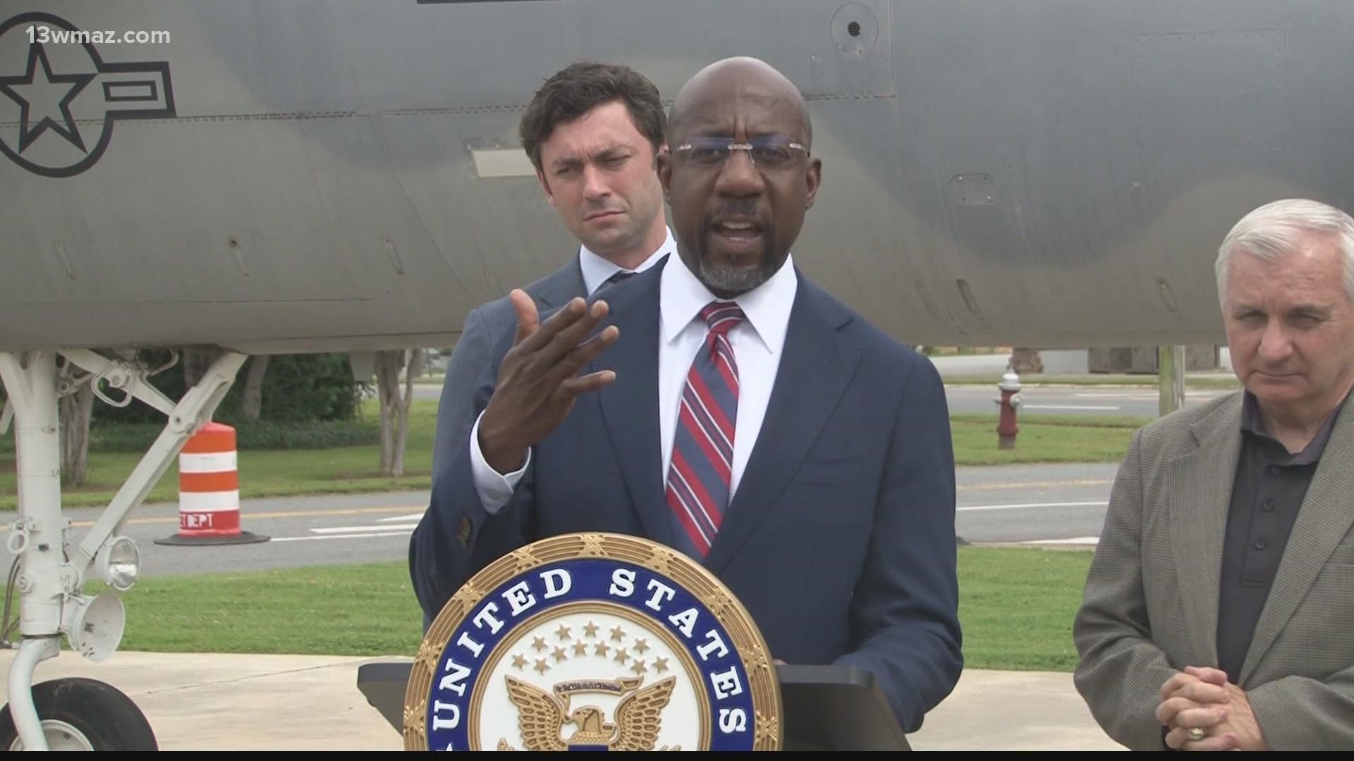 Robins Air Force Base could be on the forefront of the future of military tech, according to Georgia's two US senators Jon Ossoff and Raphael Warnock