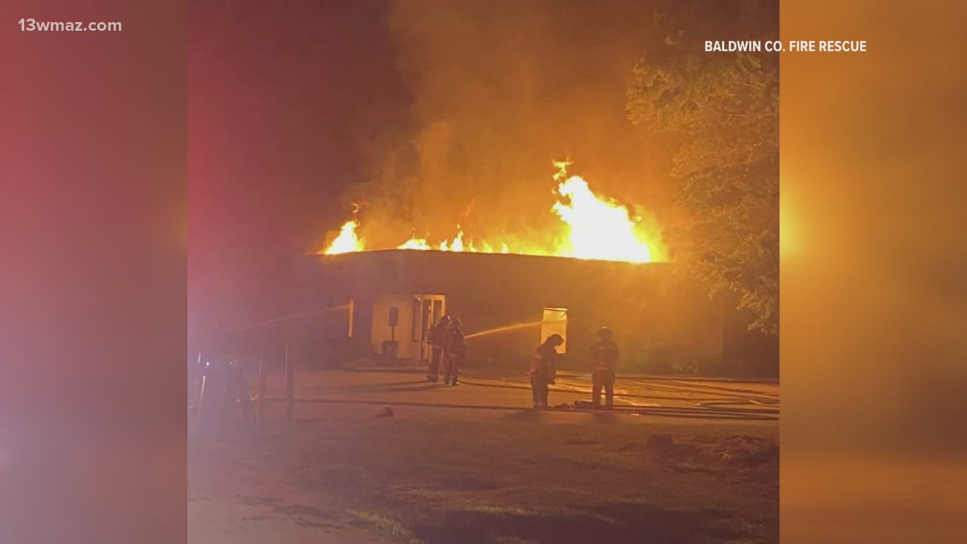Crews battle fire at JAG Probation building, urging public to avoid the area.