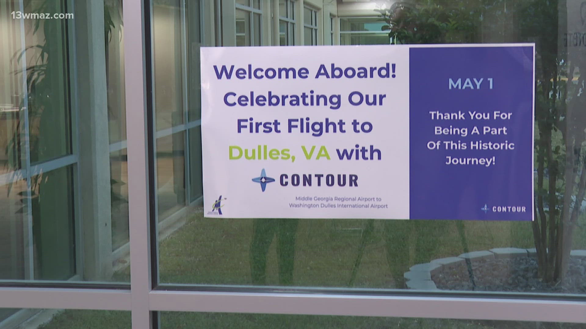 The new flight replaces the initial trip to the BWI airport in Maryland. 
