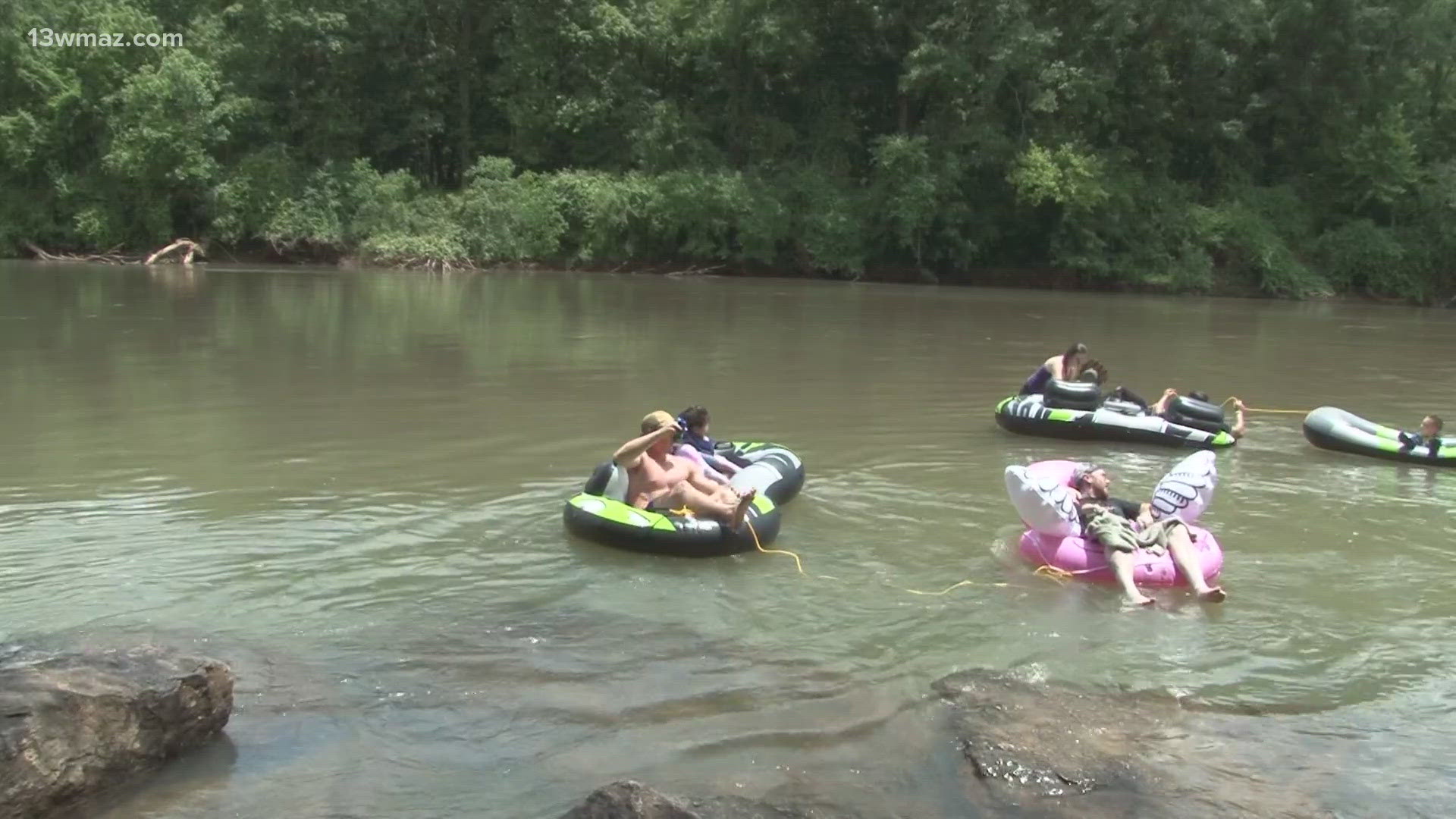 The July 4th heat brought many visitors to Amerson River Park, including the Cleveland family.
