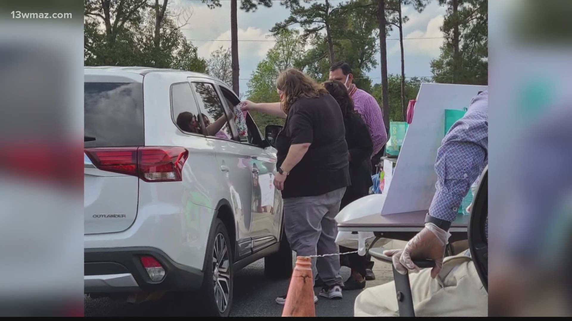 Monday, the school hosted a drive-thru parade for some exceptional students, including those with good grades and perfect attendance.