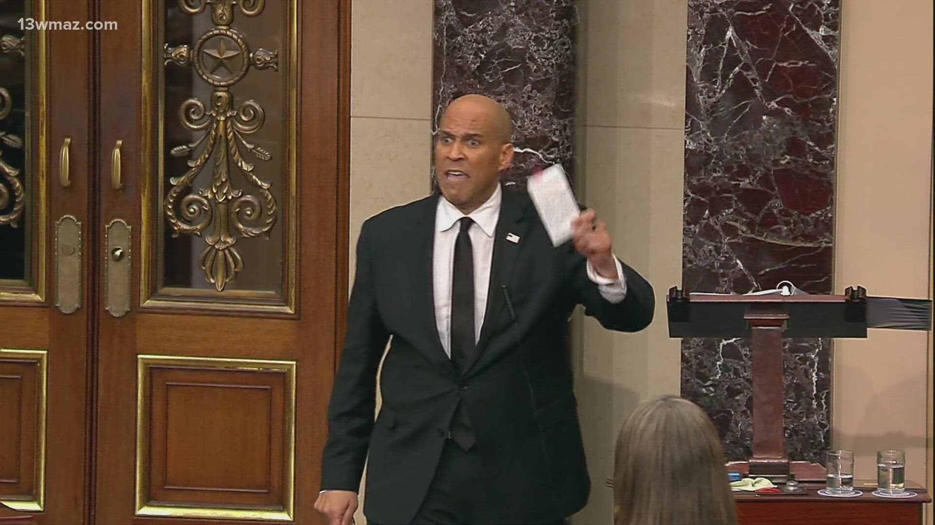 Democrats Rally Behind Cory Booker’s Marathon Protest on Senate Floor