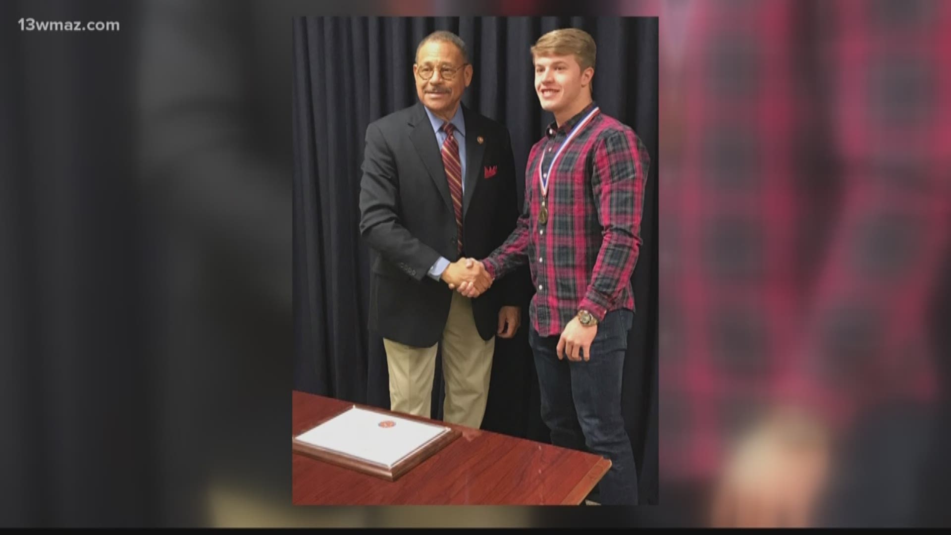 It took months and a long, long checklist of tasks, but now a Byron college freshman has received a bronze Congressional Medal of Honor.