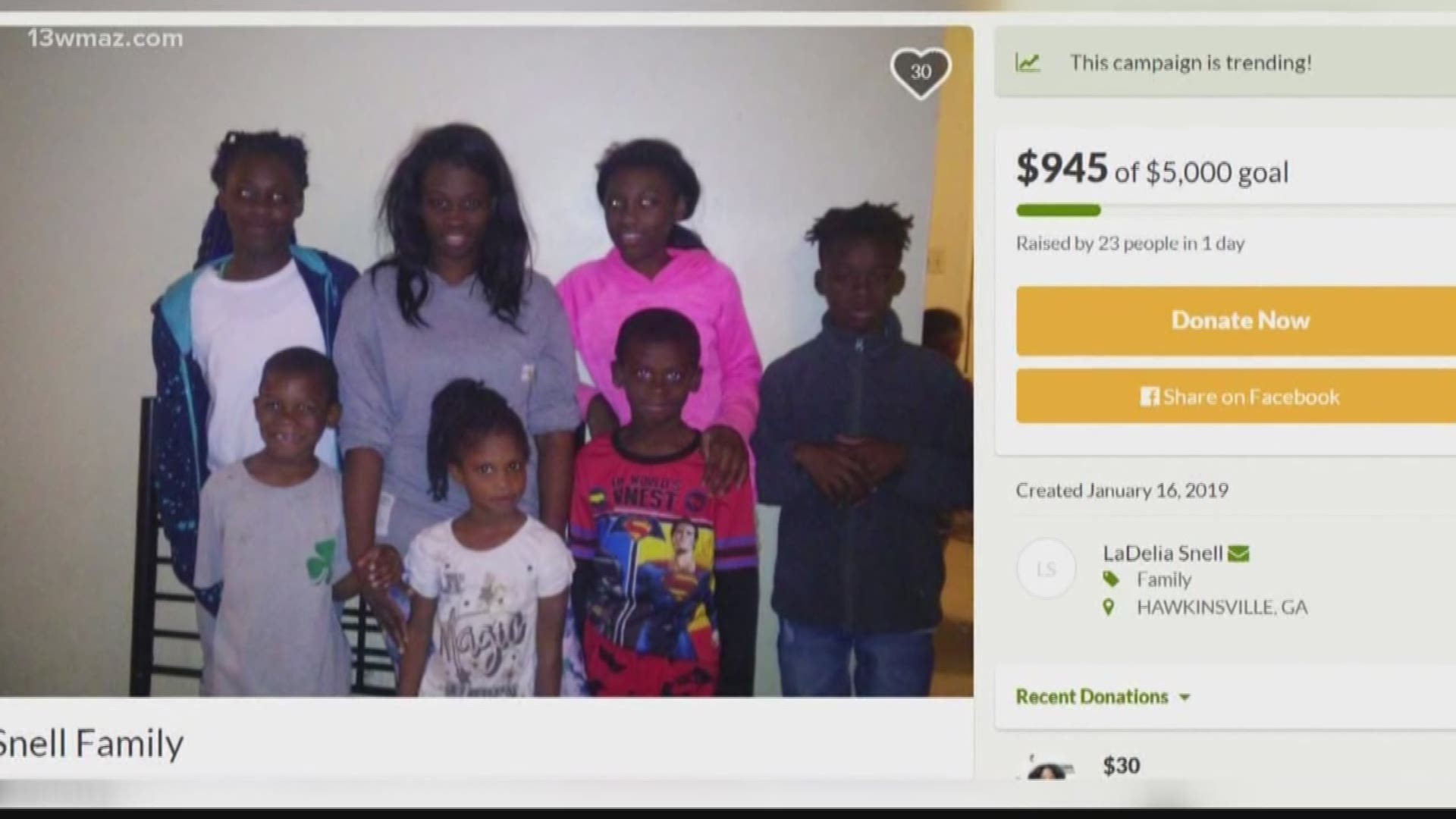 Community donates to wrongfully-evicted Hawkinsville family
