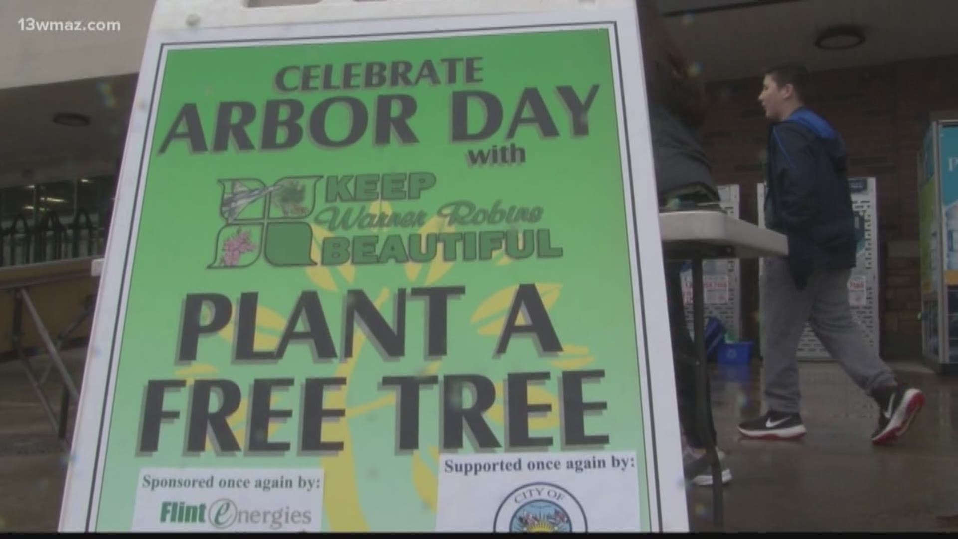 Keep Warner Robins Beautiful's Youth Advisory Board gave out seedlings Saturday in honor of Arbor Day.