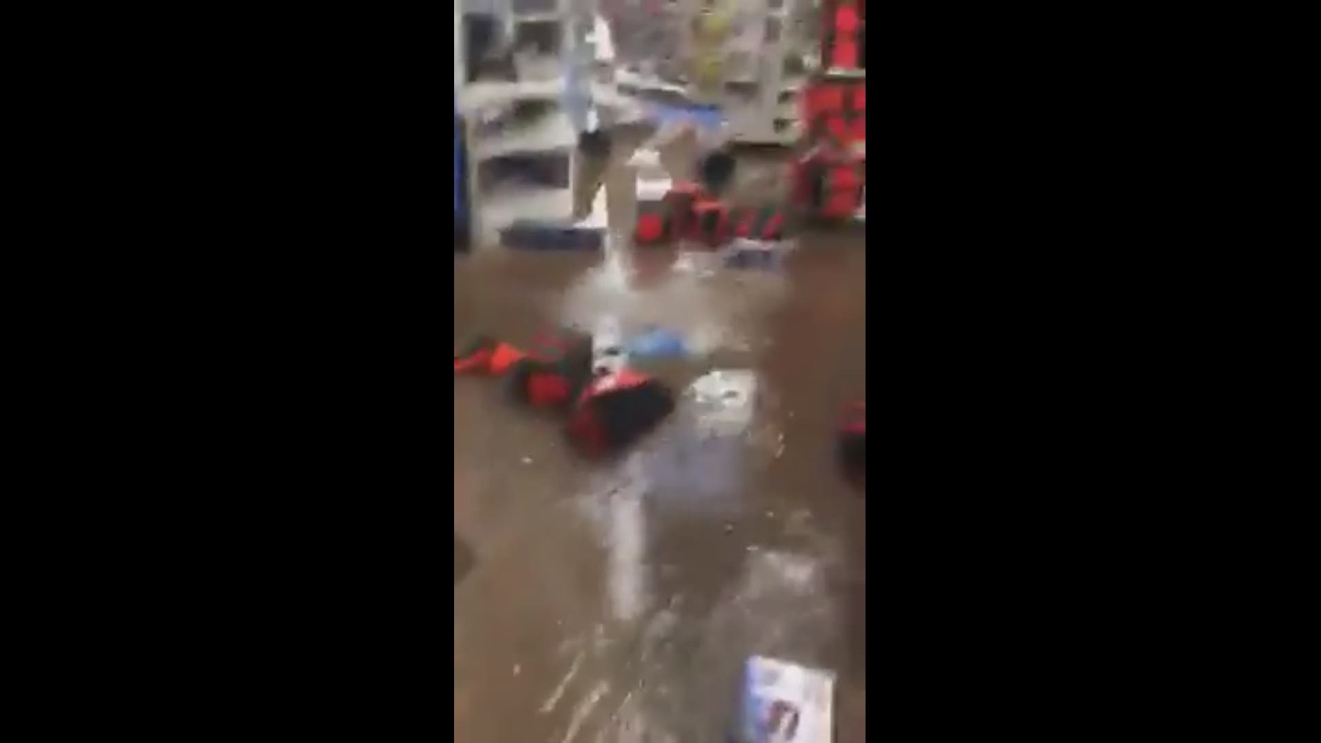 The roof collapsed flooding the Walmart on Booth Road in Warner Robins during severe thunderstorms Saturday. (Submitted by Ashley Wilcox)