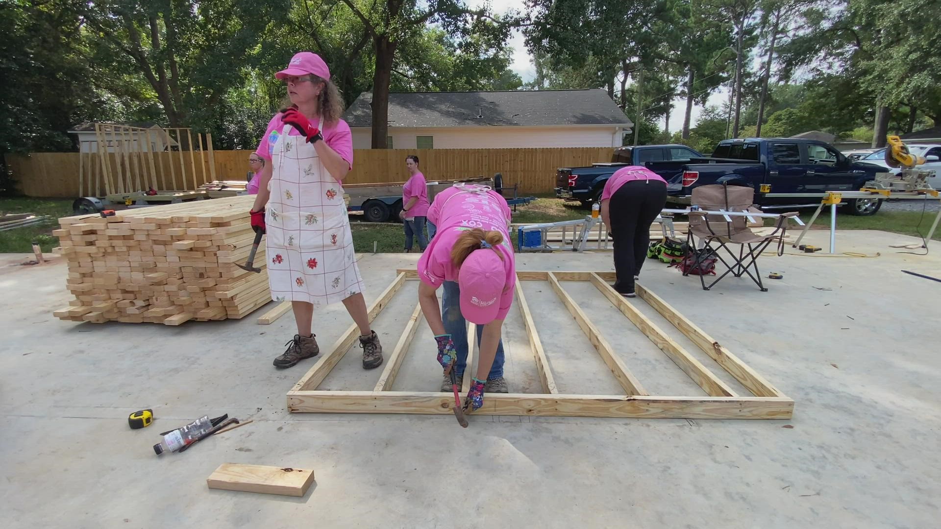They kicked off the project Saturday by building the foundation of a home on Hickory Street in Warner Robins.