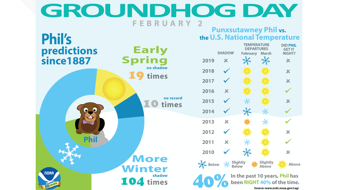 How accurate is the groundhog's forecast?