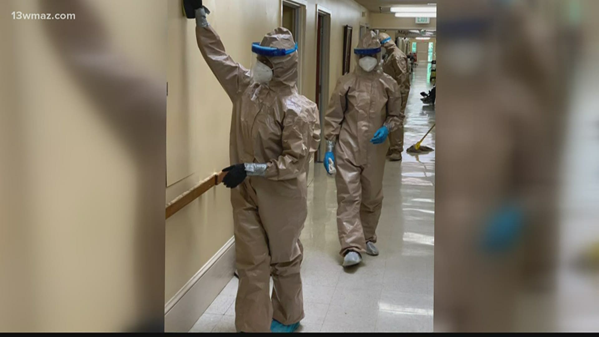 The Army National Guard troops are working to clean and disinfect nursing homes across central Georgia.