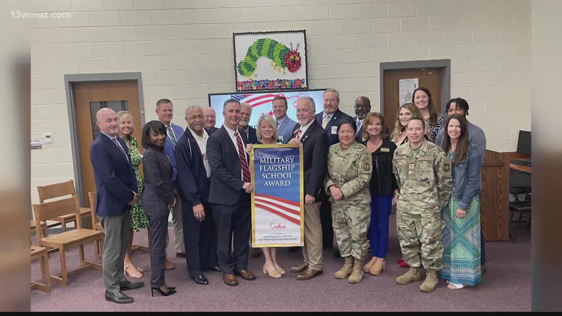 Six Georgia schools were given the Military Flagship School Award, including one right here in Central Georgia!