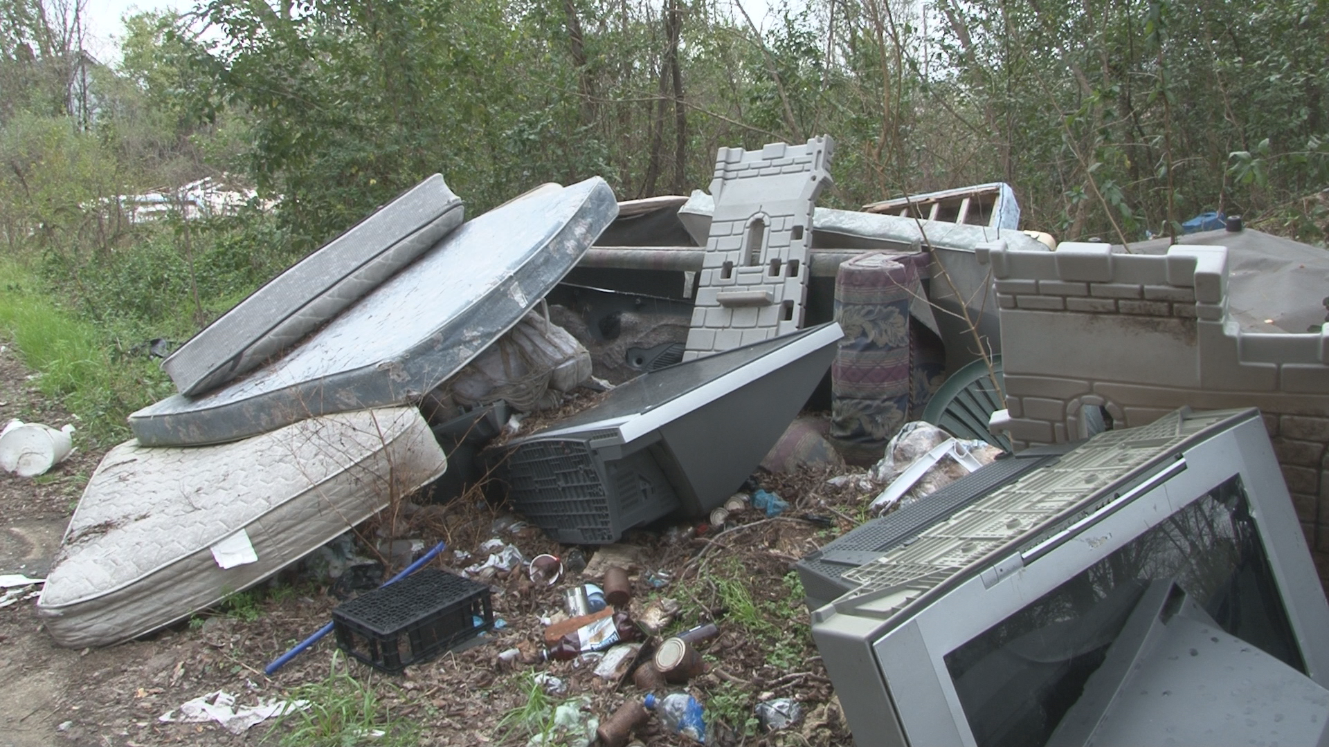Furniture, televisions, mattresses, and toilets are some of the things dumped at Third Street Lane and Hazel Street.