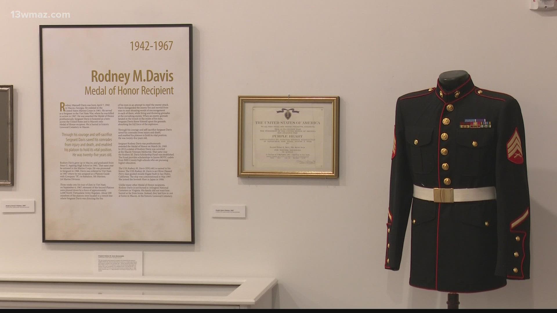 Davis served in the Marines during the Vietnam War, and he made the ultimate sacrifice when he jumped in front of a grenade to save his comrades.