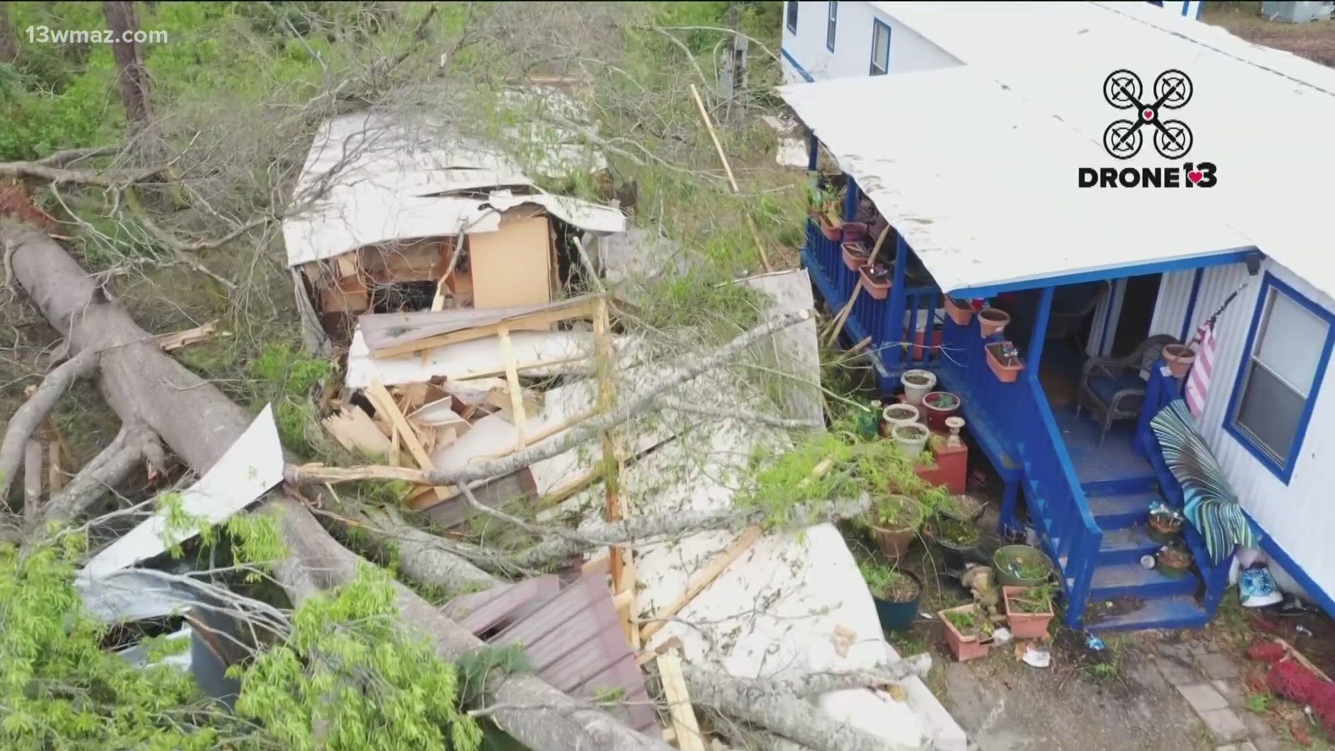 The only room left standing in the home is the back bedroom where Monica Jones was sleeping.